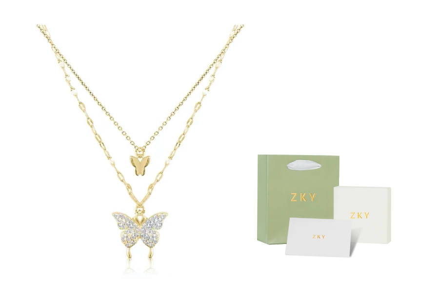 ZKY Zircon High Quality Copper, Silver Plated Necklaces Women's