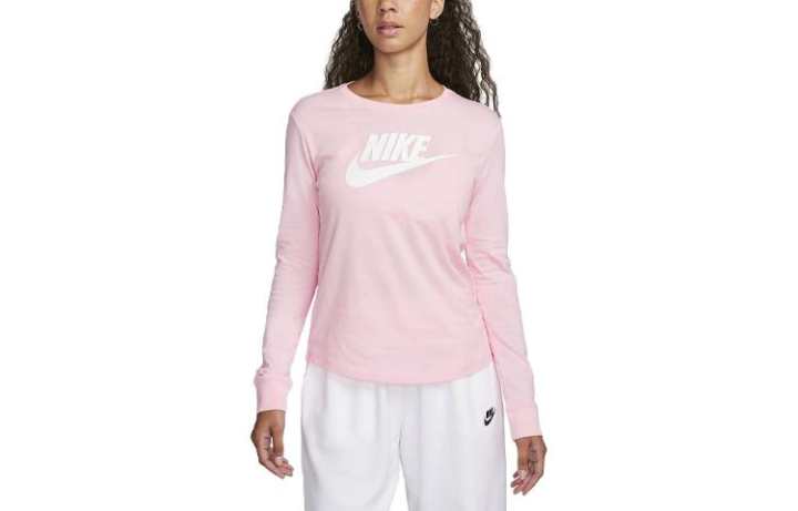 Nike Nike T Shirts Women's Pink Crew Neck Moderate Straight Fit