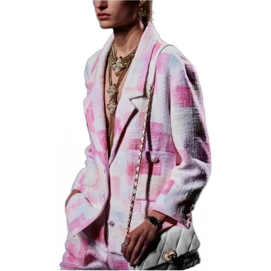 CHANEL Business Suits Women's Pink Suit Collar Moderate