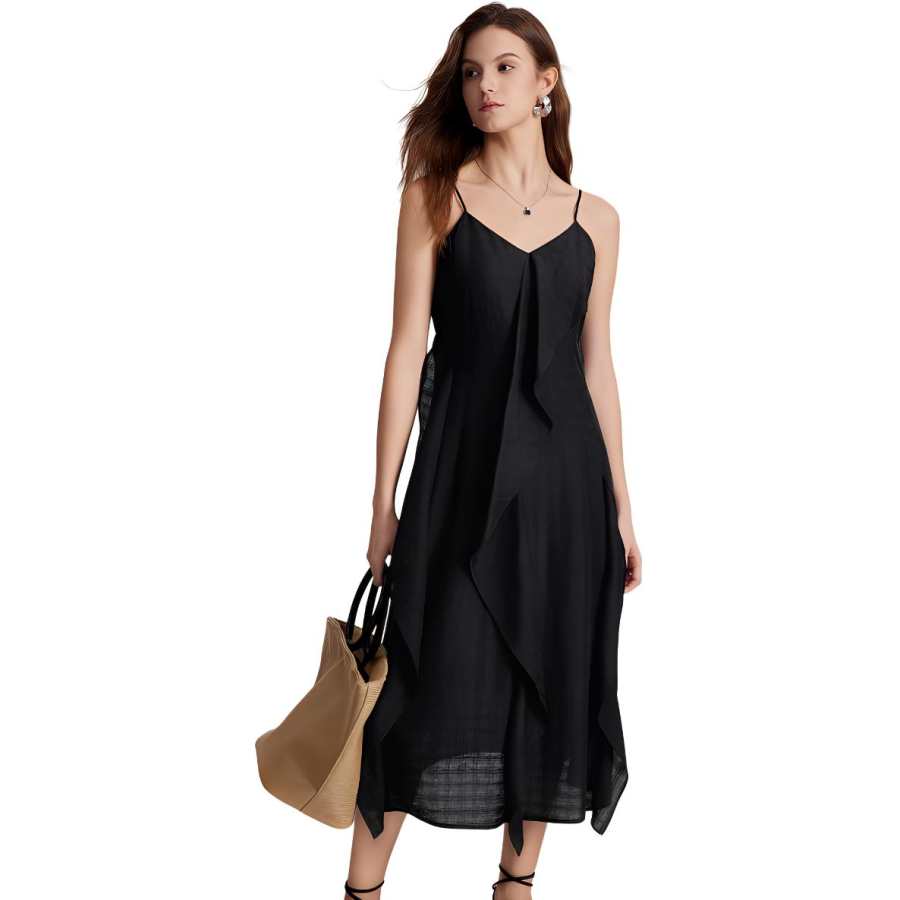 ELLE Slip Dresses Women's Black