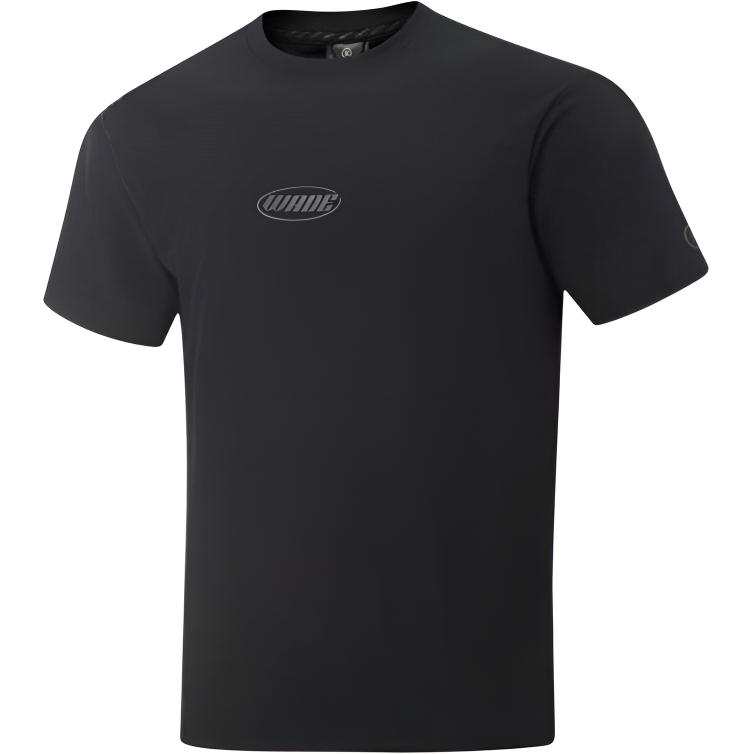 Li-Ning Li Ning T Shirts Men's Black Crew Neck Moderate Straight Fit