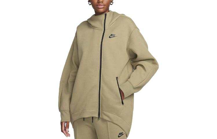 Nike Nike Sweatshirts Women's Olive Hooded Moderate Cardigan
