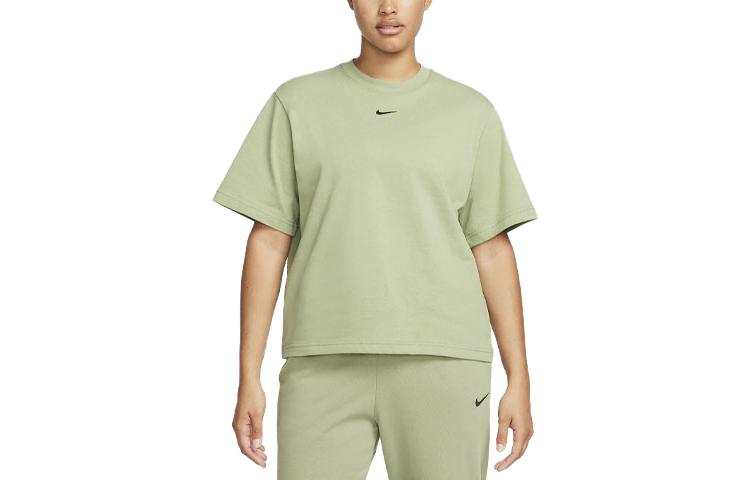 Nike Nike T Shirts Women's Oil Green Crew Neck Moderate Straight Fit