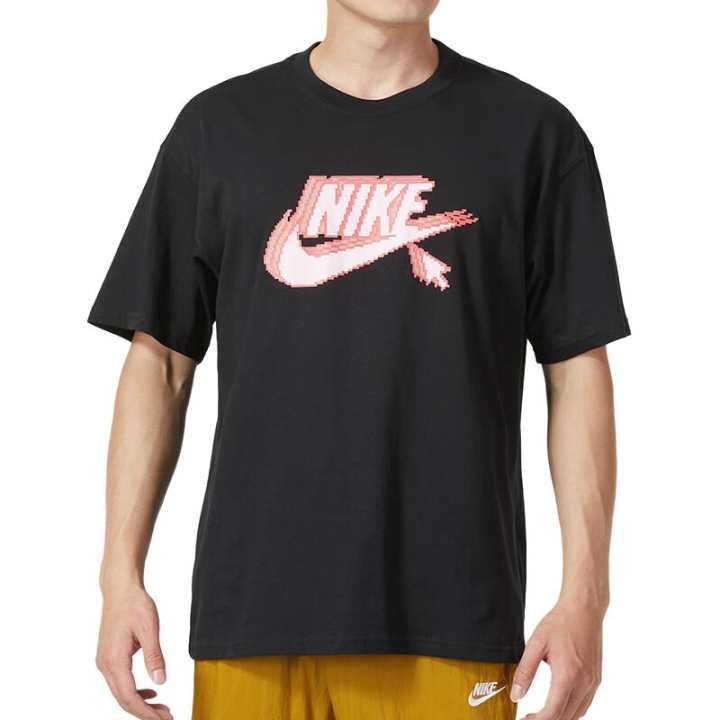 Nike Nike T Shirts Men's Black Crew Neck Moderate Straight Fit