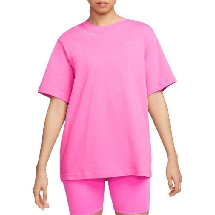 Nike Nike T Shirts Women's Pink Crew Neck Moderate Straight Fit