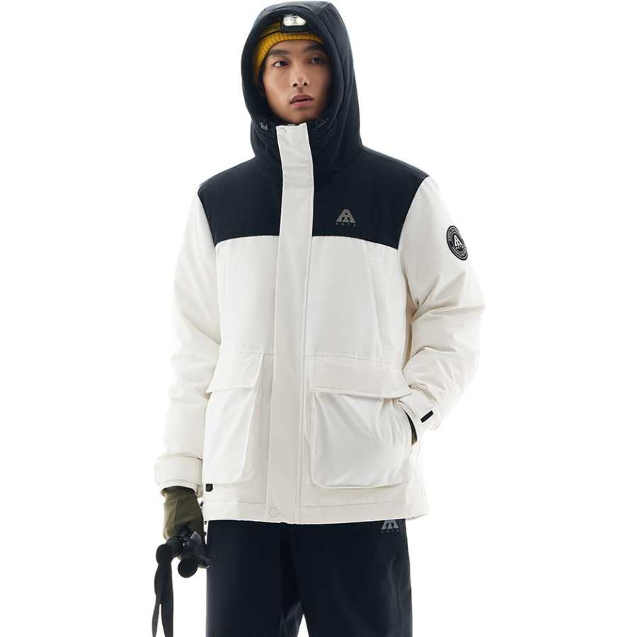 ANTA Anta Life Collection Down Jacket Men's Papyrus White/Basic Black