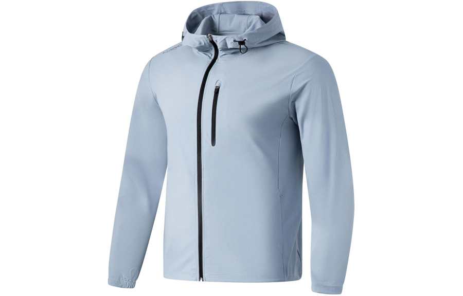 Li-Ning Li Ning Smoothie Breathable And Waterproof Sun Protection Clothing Men's Soft Gray Blue