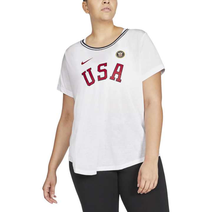 Nike Nike T Shirts Women's White Crew Neck Moderate Straight Fit