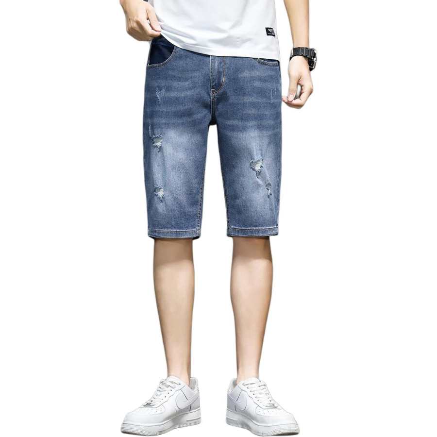 Tonlion Denim Shorts Men's Light Blue