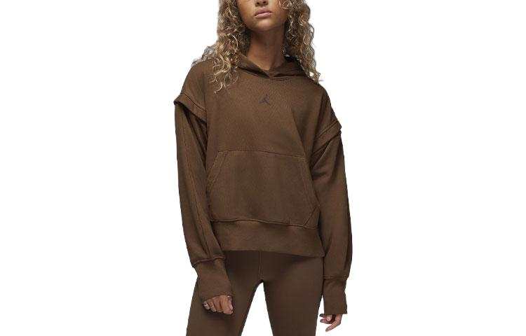 Jordan Jordan Sweatshirts Women's Dark Brown Hooded Moderate Regular