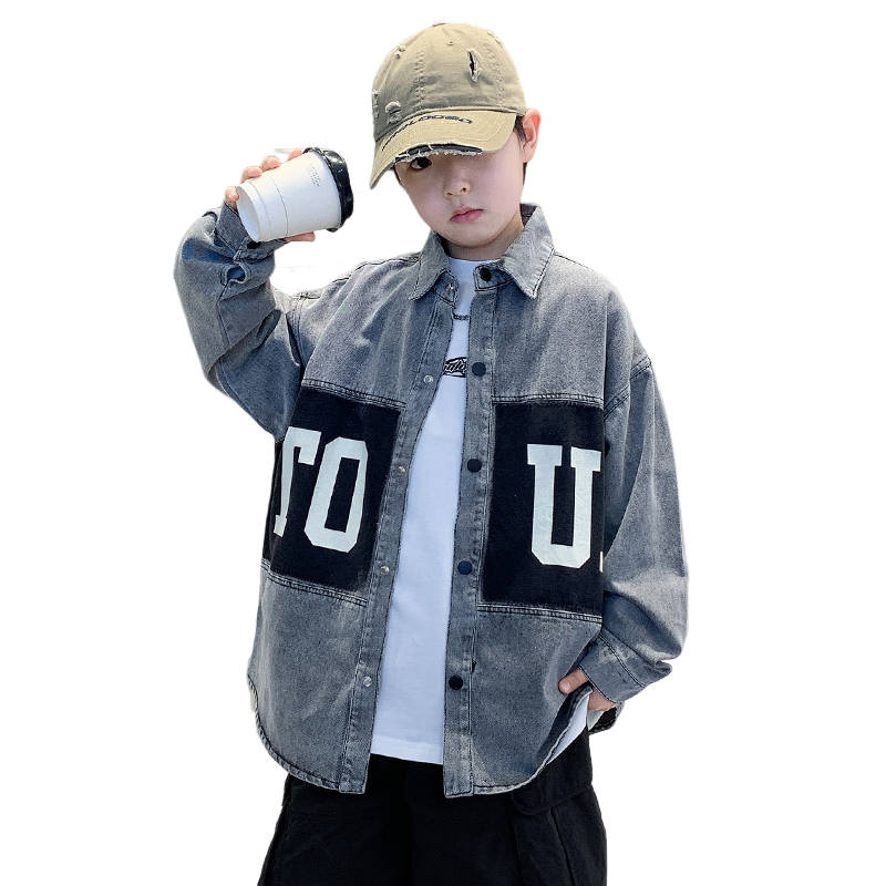 Lanza Lanza Kids' Denim Shirts Lapel