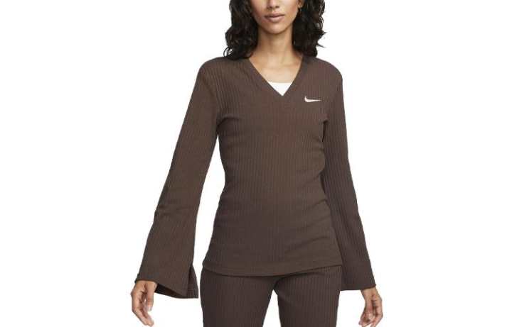 Nike Nike Knitwear Women's Brown V Neck Moderate Other