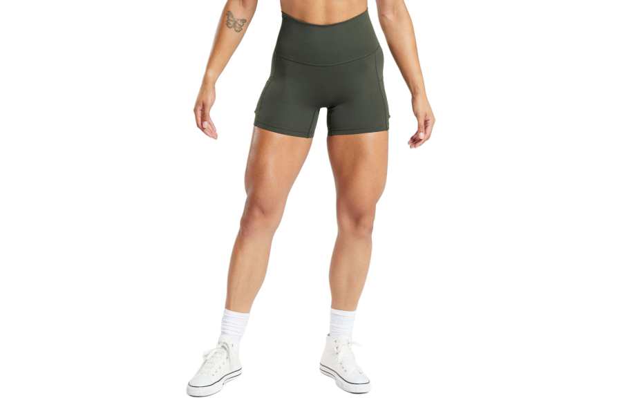 GYMSHARK Sports Shorts Women's Dark Olive Green