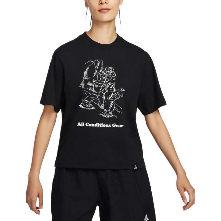 Nike Nike ACG T Shirts Women's Black Crew Neck Moderate