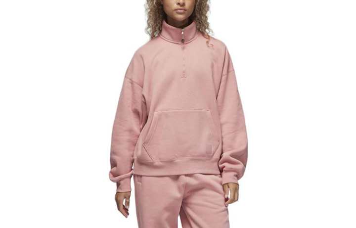 Jordan Jordan Flight Fleece Sweatshirts Women's Pink Stand Collar Moderate Regular