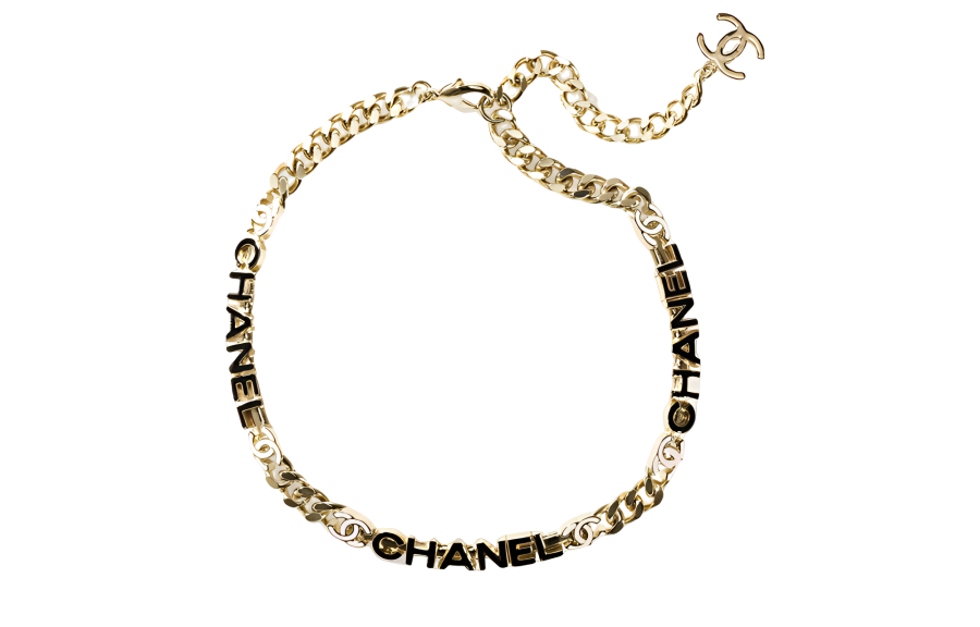 CHANEL Double C Metal Necklaces Women's Gold