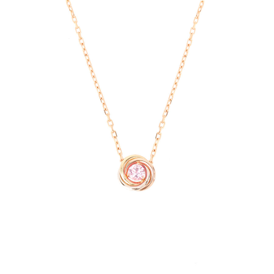 CARTIER Trinity Series 18K Gold Sapphire Necklaces Unisex Multicolor