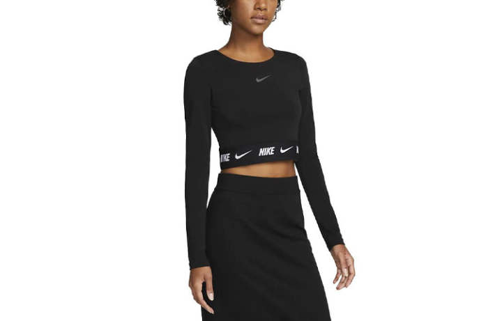 Nike Nike Crop Tops Women's Black Crew Neck Moderate