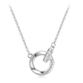 AGOVSKI 999 Fine Silver Synthetic Cubic Zirconia Necklaces Unisex