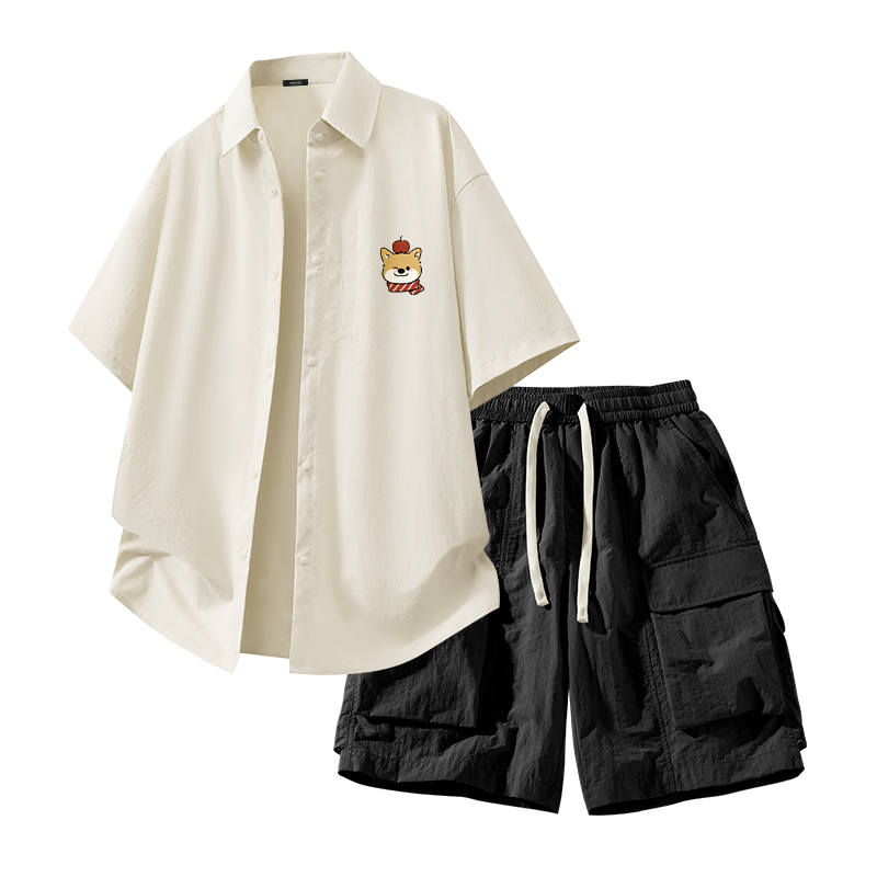 MINISO MINISO Shirt Matching Sets Unisex Lapel Thin