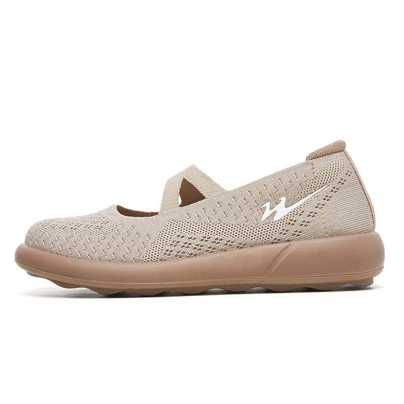 DOUBLE STAR 88 Flyknit Soft Sole Comfortable, Spring Summer Old Beijing Cloth Shoes For Women's, Flat Mom Shoes Fabric