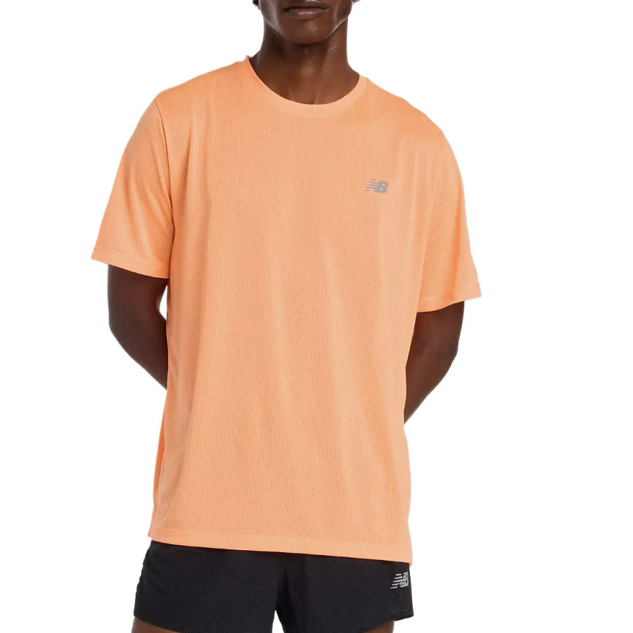 New Balance New Balance ICEX T Shirts Men's Orange Crew Neck