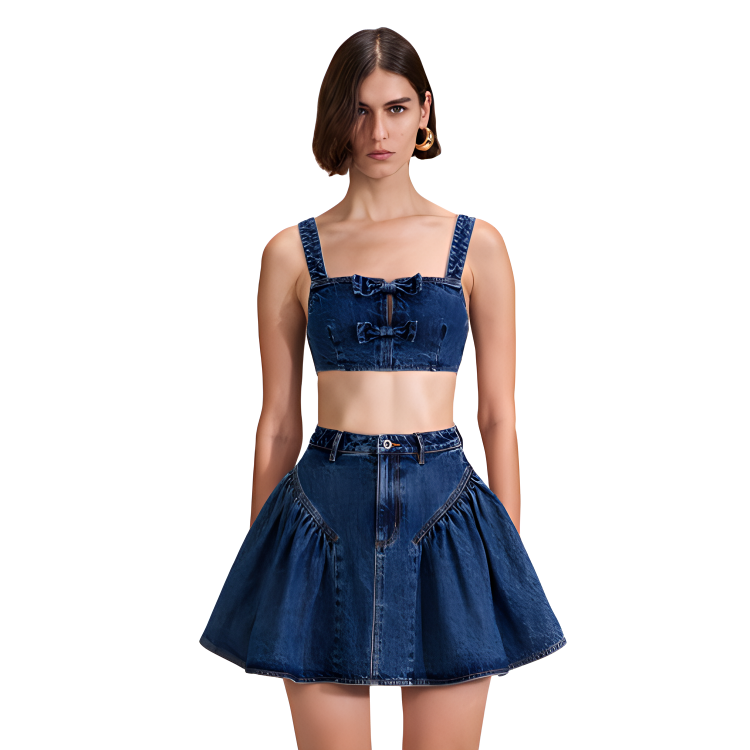 Self-portrait Self portrait Tank Top Women's Denim Blue