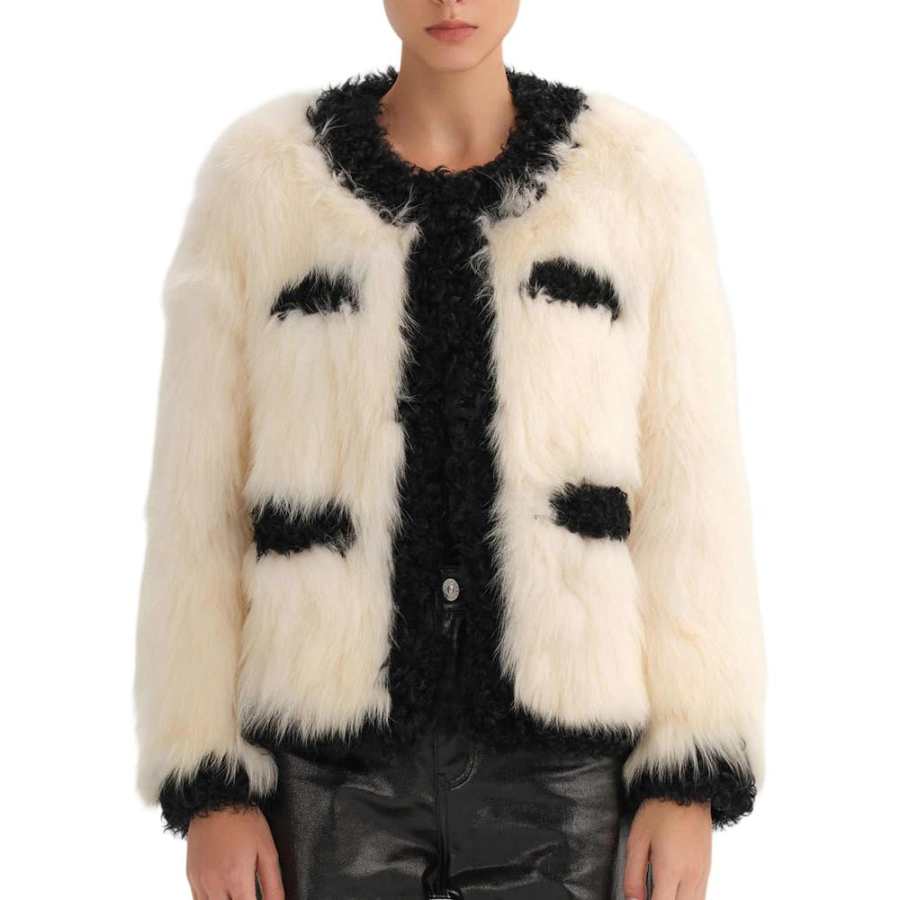 KARL LAGERFELD / Karl Lagerfeld Jeans Fur Women's Black White