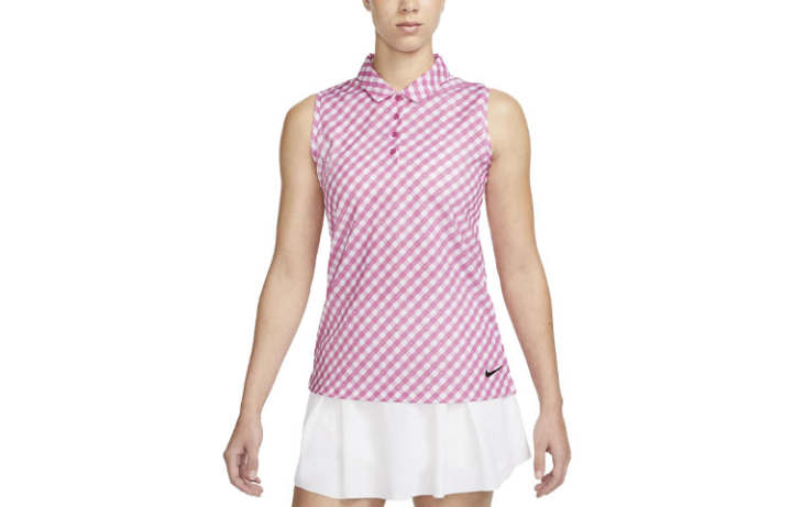 Nike Nike Polo Shirts Women's Fuchsia Polo Collar Moderate Straight Fit