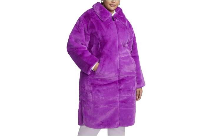 Nike Nike Coats Women's Violet Fur Collar Thickened Straight Fit