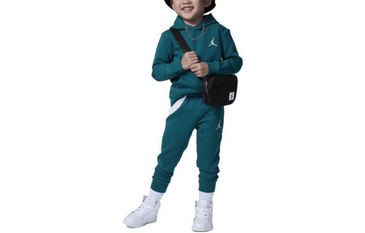 Jordan Jordan MJ Essentials Kids' Apparel MJ Essentials Fleece Pullover Set Infant And Toddler Suit Baby Industrial Blue