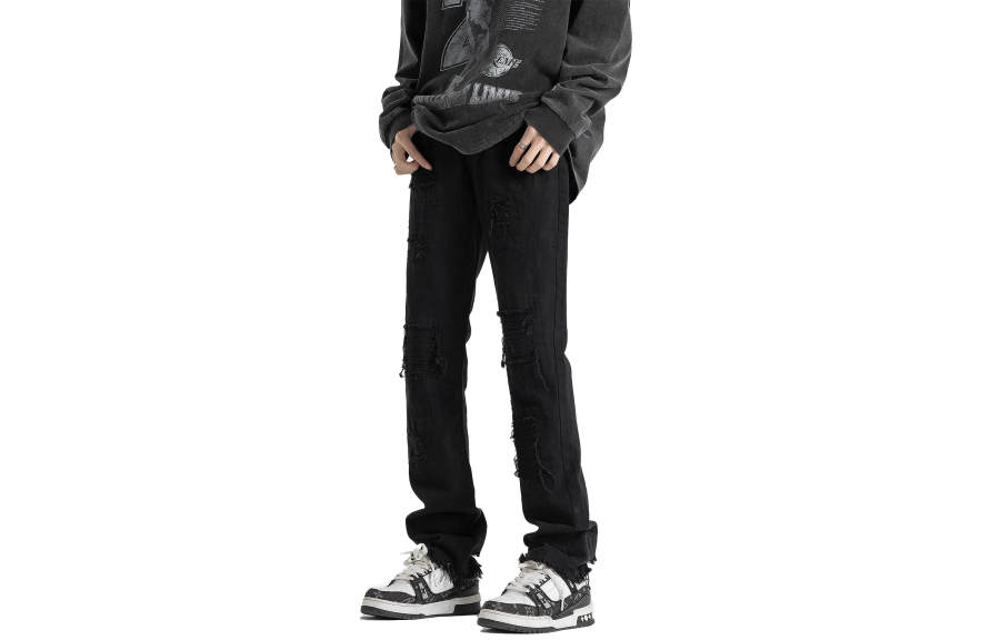 FONDLOOK Jeans Unisex Moderate Straight Fit Pants