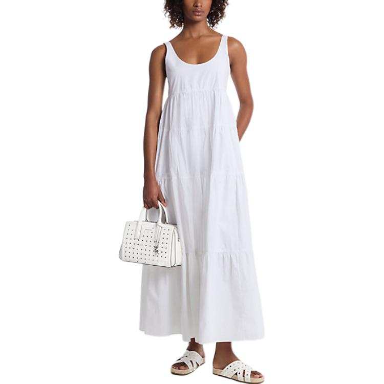 MICHAEL KORS Stretch Cotton Tiered Dress