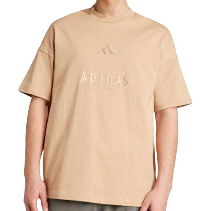 Adidas Adidas T Shirts Men's Khaki Crew Neck Moderate