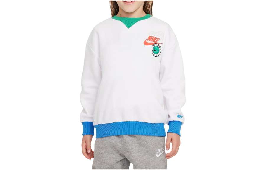 Nike Nike Sportswear Little Kids' Colorblocked Rib Crew Sweatshirt Kids' White