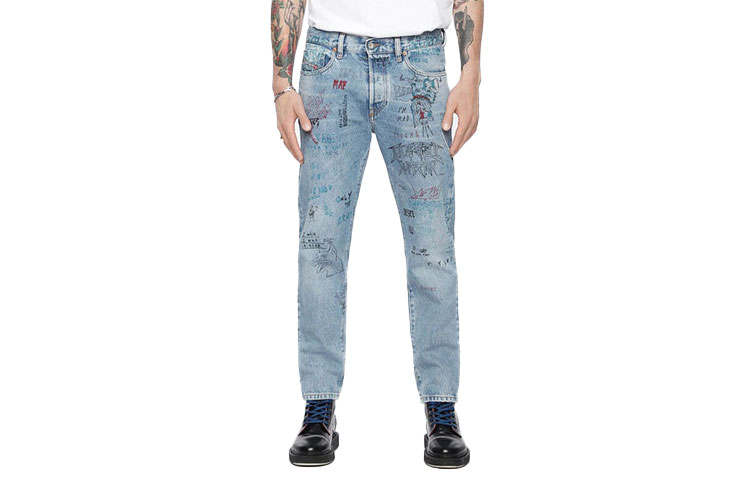 DIESEL Jeans Men's Blue Moderate Slim Fit Pants