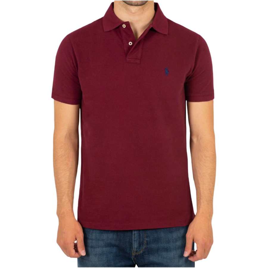 Polo Ralph Lauren Polo Shirt Custom Slim Fit Men's Burgundy Red