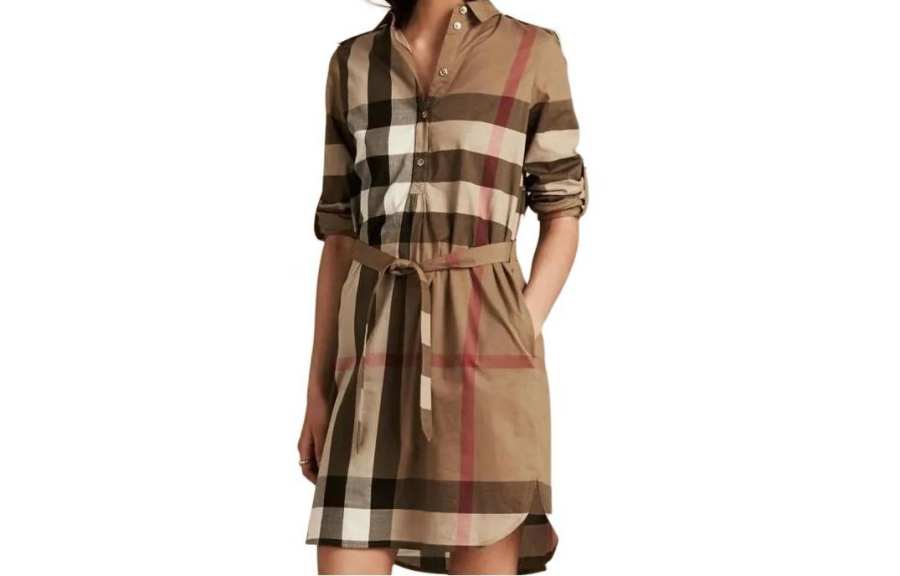 Burberry Long Sleeved Dress Women's Brown