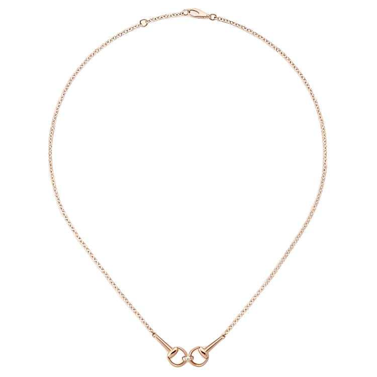 GUCCI Horsebit 18k Diamond Chain Necklace