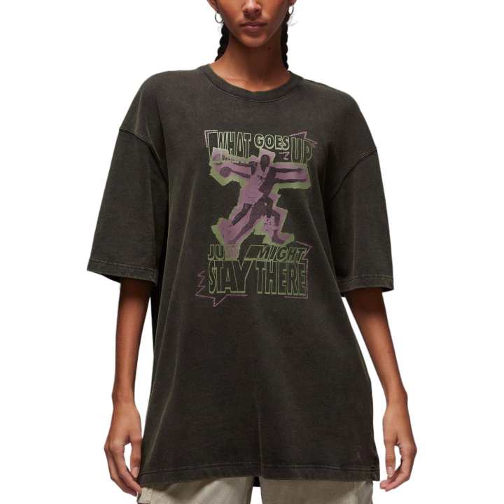 Jordan Jordan Drop Shoulder Sleeve Short Sleeved T Shirts Women's Olive