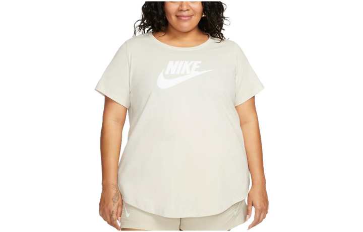 Nike Nike T Shirts Women's Ivory White Crew Neck Moderate Straight Fit