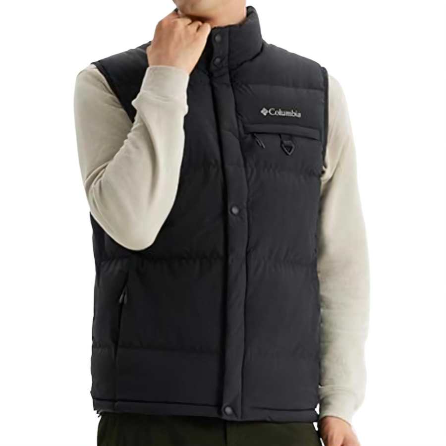 Columbia Vests Unisex Black Stand Collar Moderate Other
