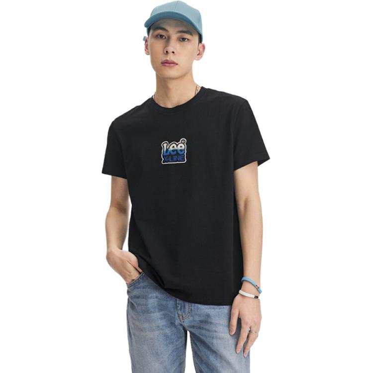 Lee T Shirts Men's Black Crew Neck Moderate Straight Fit
