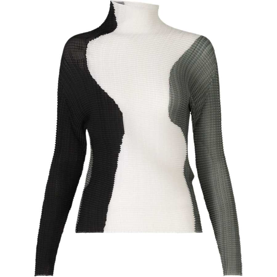 ISSEY MIYAKE Pleated High neck Blouse