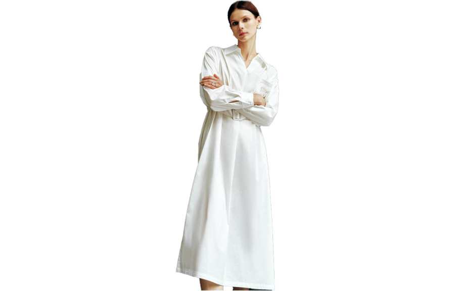 ELLE Long Sleeved Dress Fall Women's White