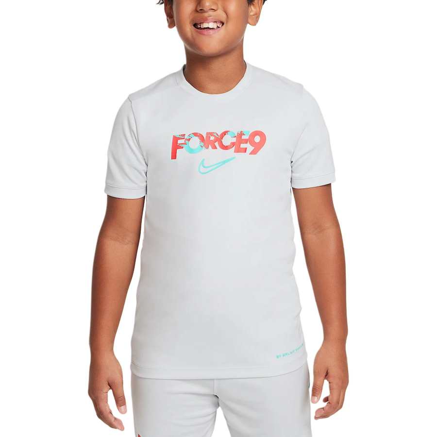 Nike Nike Dri FitAcademy T Shirt Photon Dust/Dynamic Turquoises Teenagers