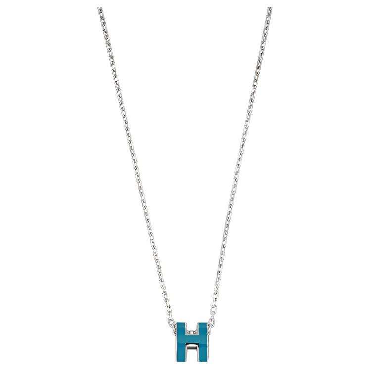 HERMES HERMES Mini Pop H Pendant Palladium tone