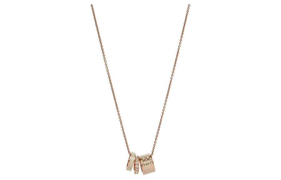 COACH Enamel Brass Necklaces Women's Rose Gold