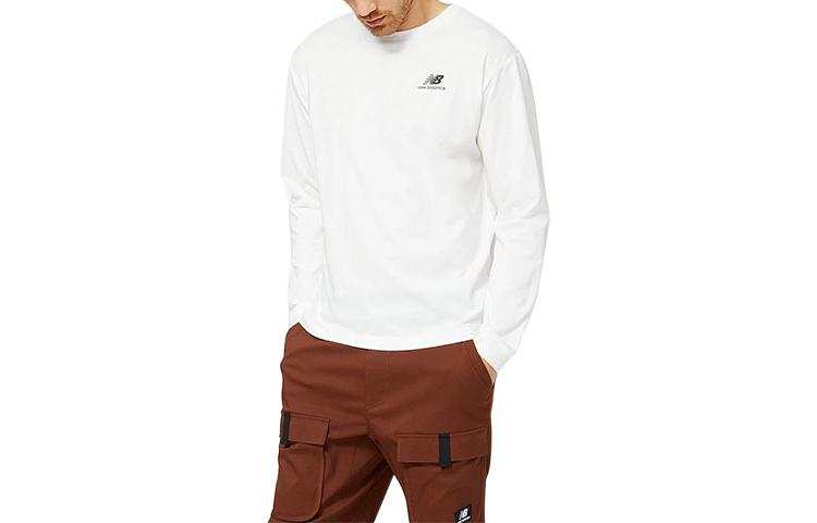 New Balance New Balance T Shirts Men's White Crew Neck Moderate Straight Fit