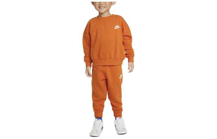 Nike Nike Infant And Toddler Suit Kids' Apparel Snow Day Fleece Crew Set Orange Infant And Toddler